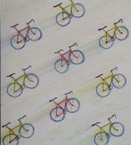 John D, teenage wallpaper, bikes, mixed media.